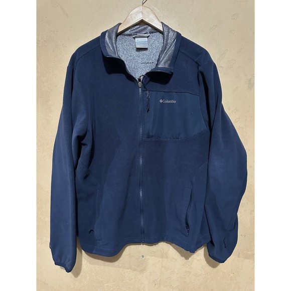 Columbia Other - Columbia Interchange Jacket Fleece Full Zip Navy Blue Large Mens‎ Outdoor